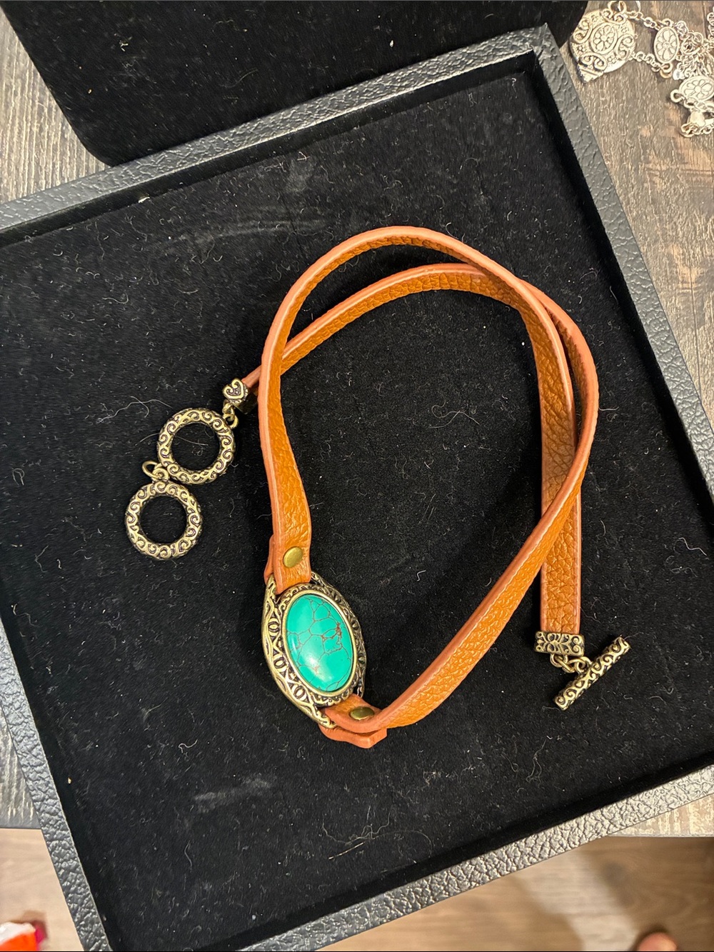Women Accessories Turquoise Leather Wrap Bracelet